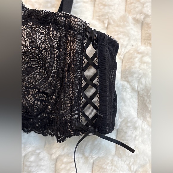 Adore Me Womens Black Lace Mesh  Underwire Back Closure Bra 40D Coquette - Picture 4 of 13